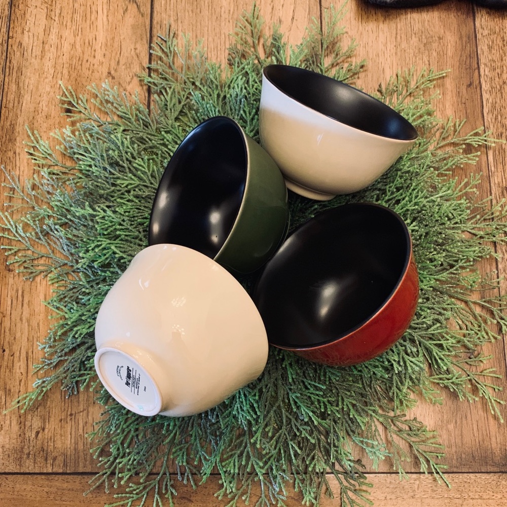 Set of four stoneware condiment bowls